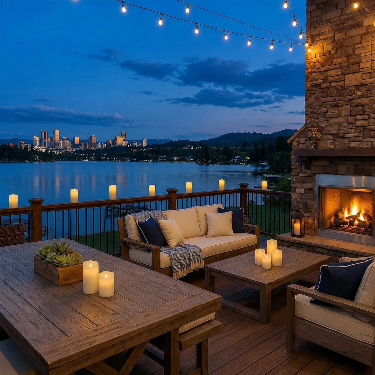 Antizer Ivory Outdoor Waterproof Pillars Flameless Candle 24 Pack × 6