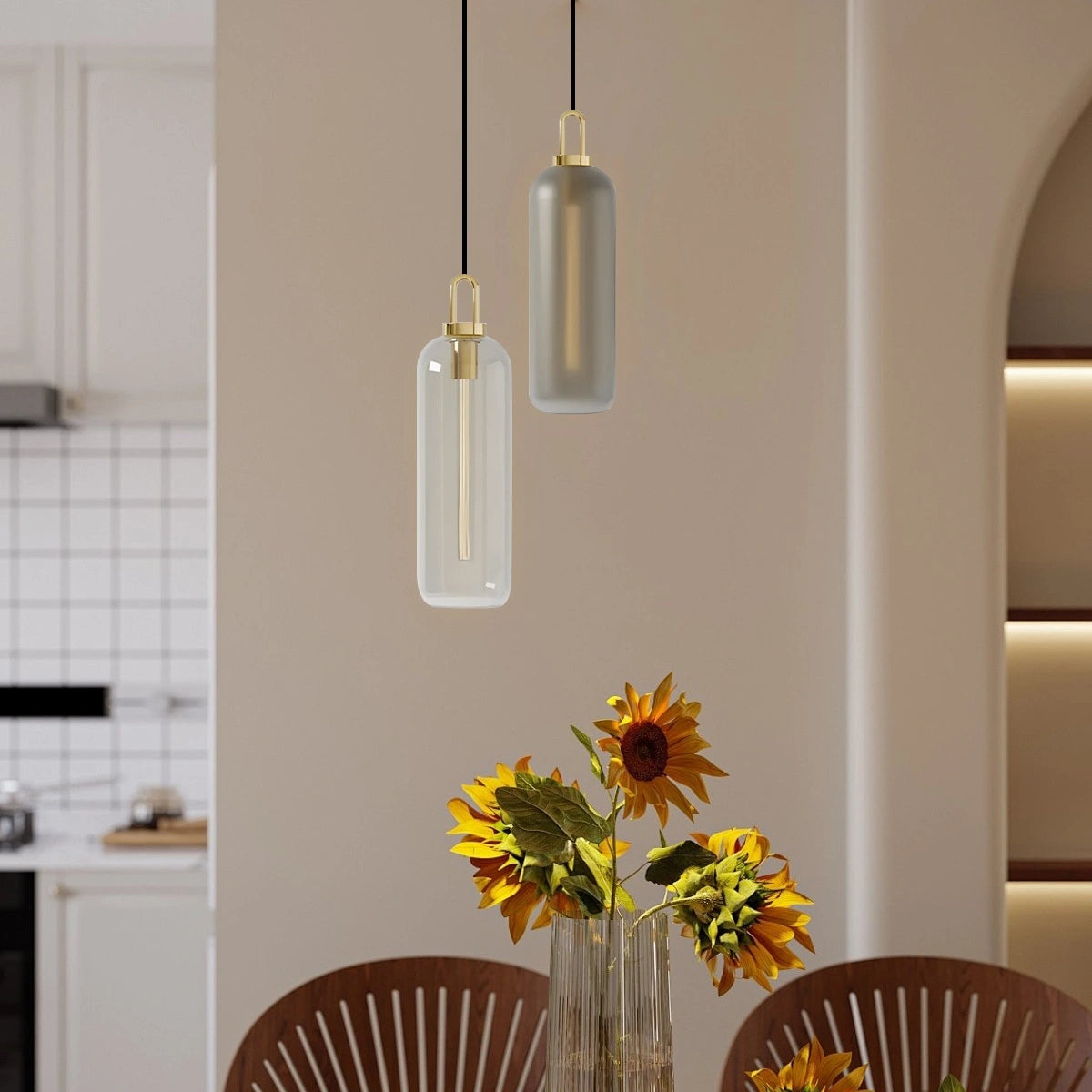 Antizer Kanani Frosted Glass Pendant Light for Kitchen