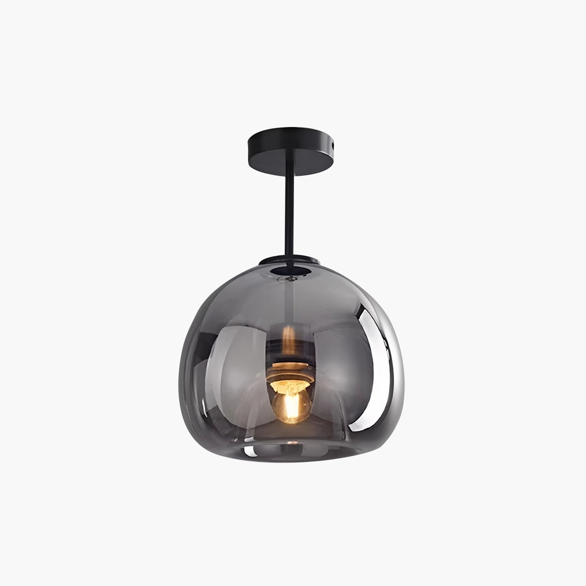Antizer Vintage Glass Semi-Flush Ceiling Light for Entryway