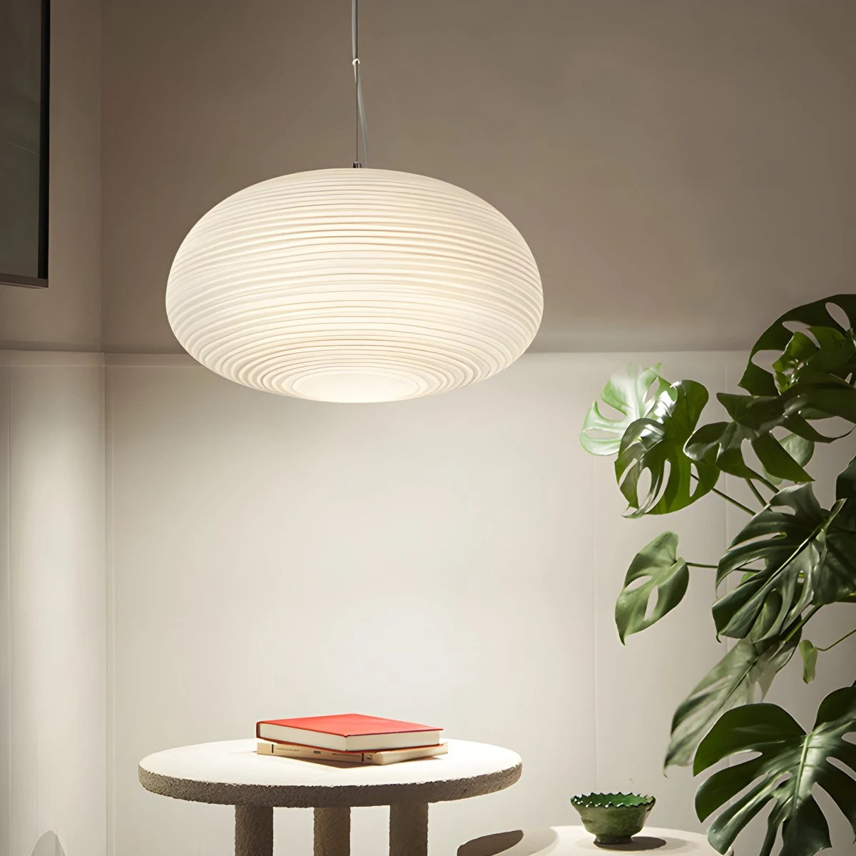 Antizer Lantern Blown Glass Pendant Light for Dining Room
