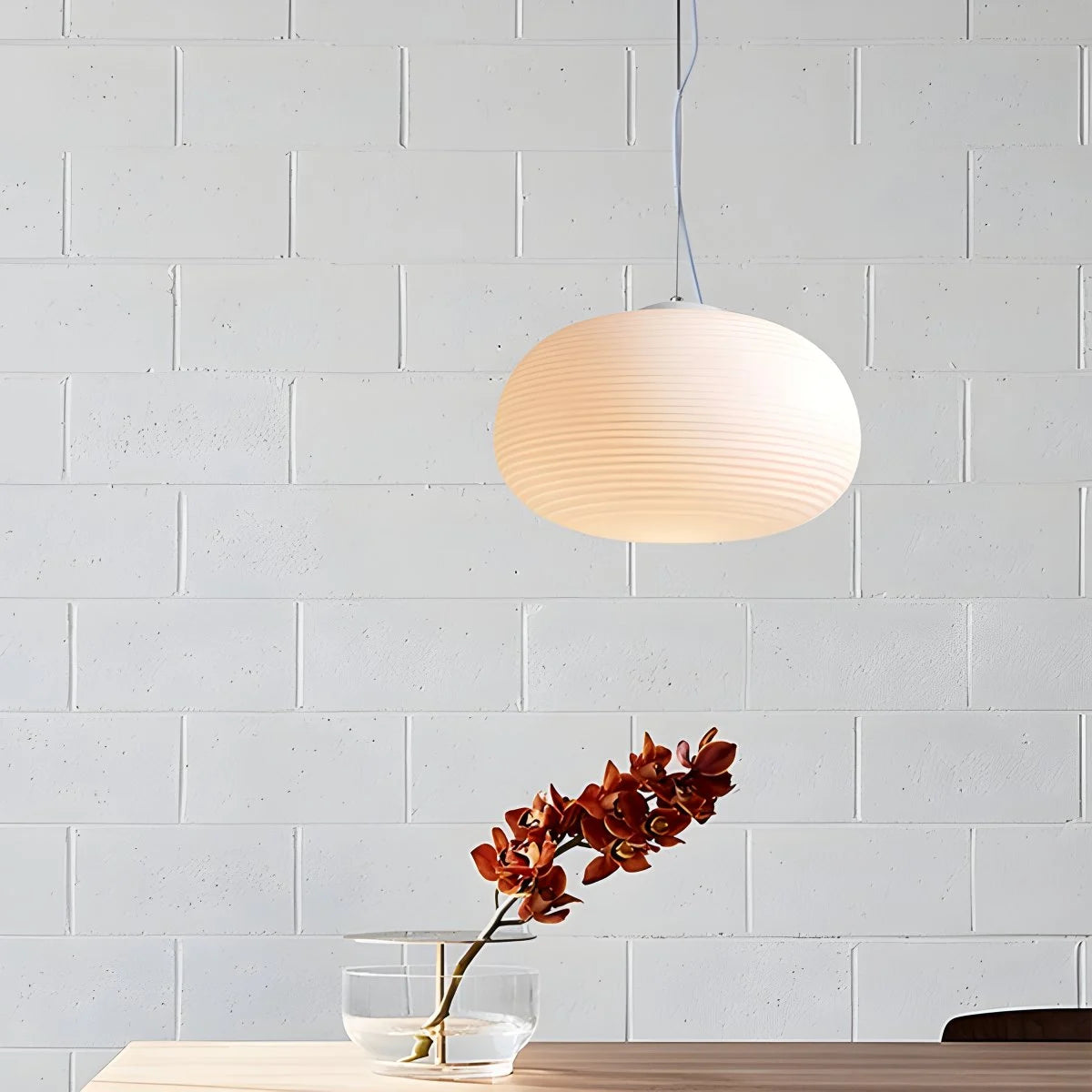 Antizer Lantern Blown Glass Pendant Light for Dining Room