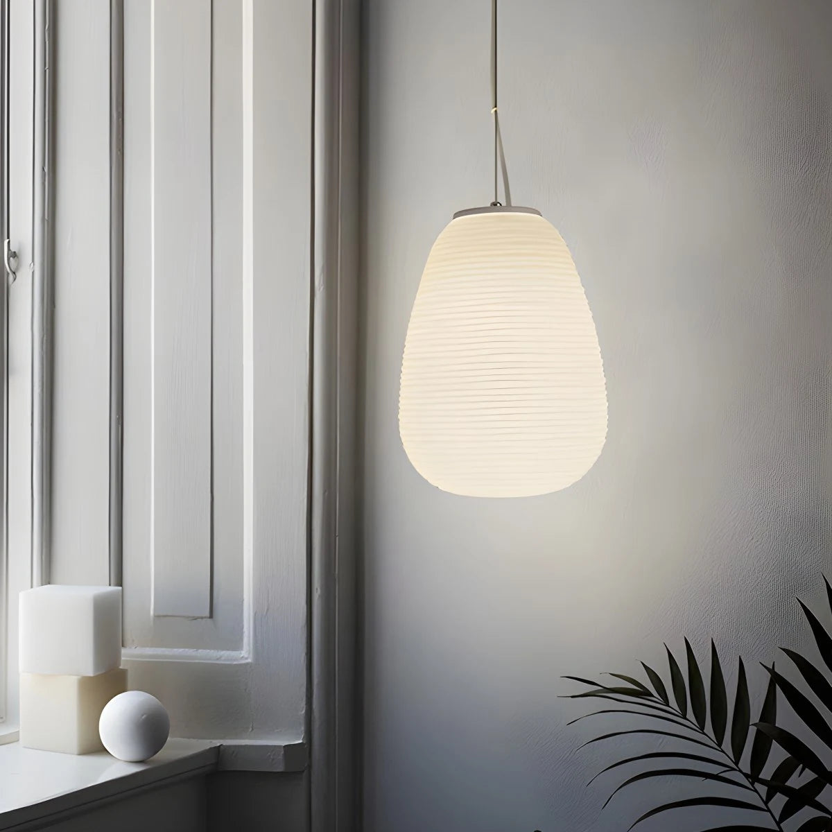 Antizer Lantern Blown Glass Pendant Light for Dining Room