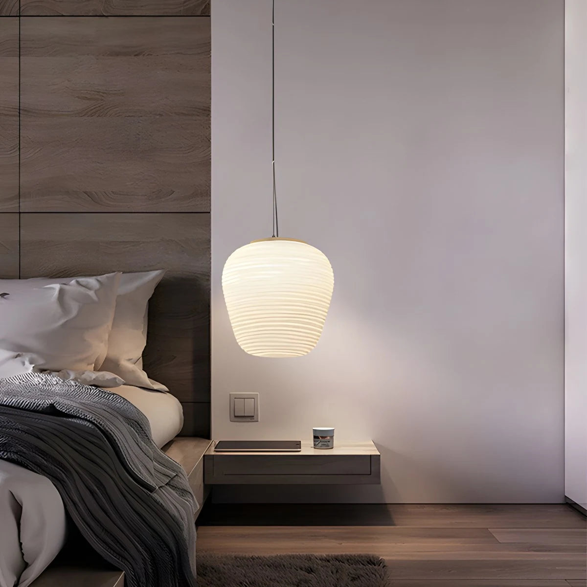 Antizer Lantern Blown Glass Pendant Light for Dining Room