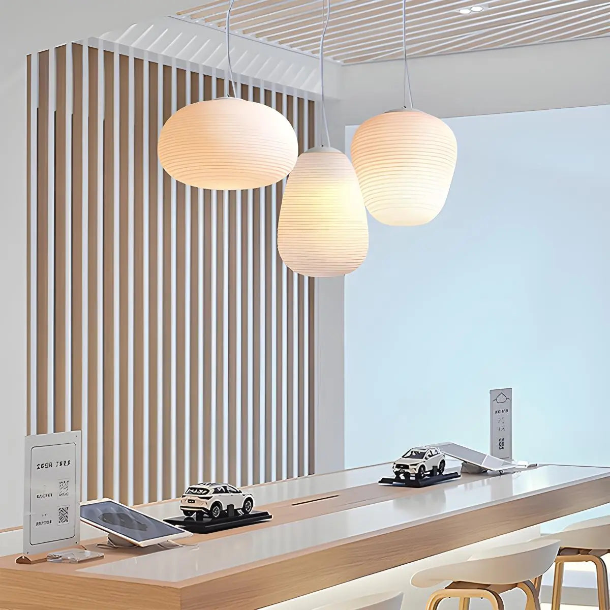 Antizer Lantern Blown Glass Pendant Light for Dining Room