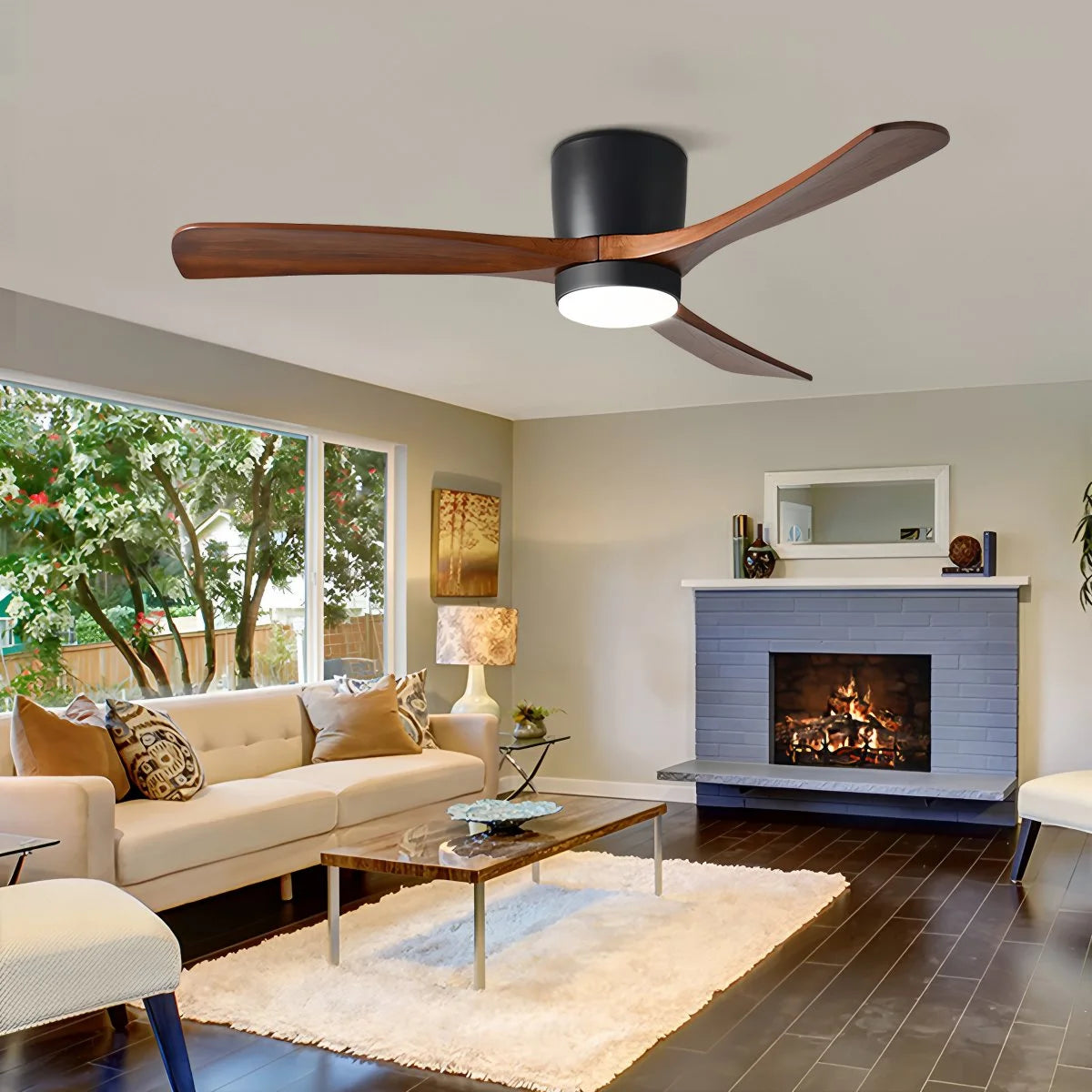 Antizer Large Low Profile Ceiling Fan with Light