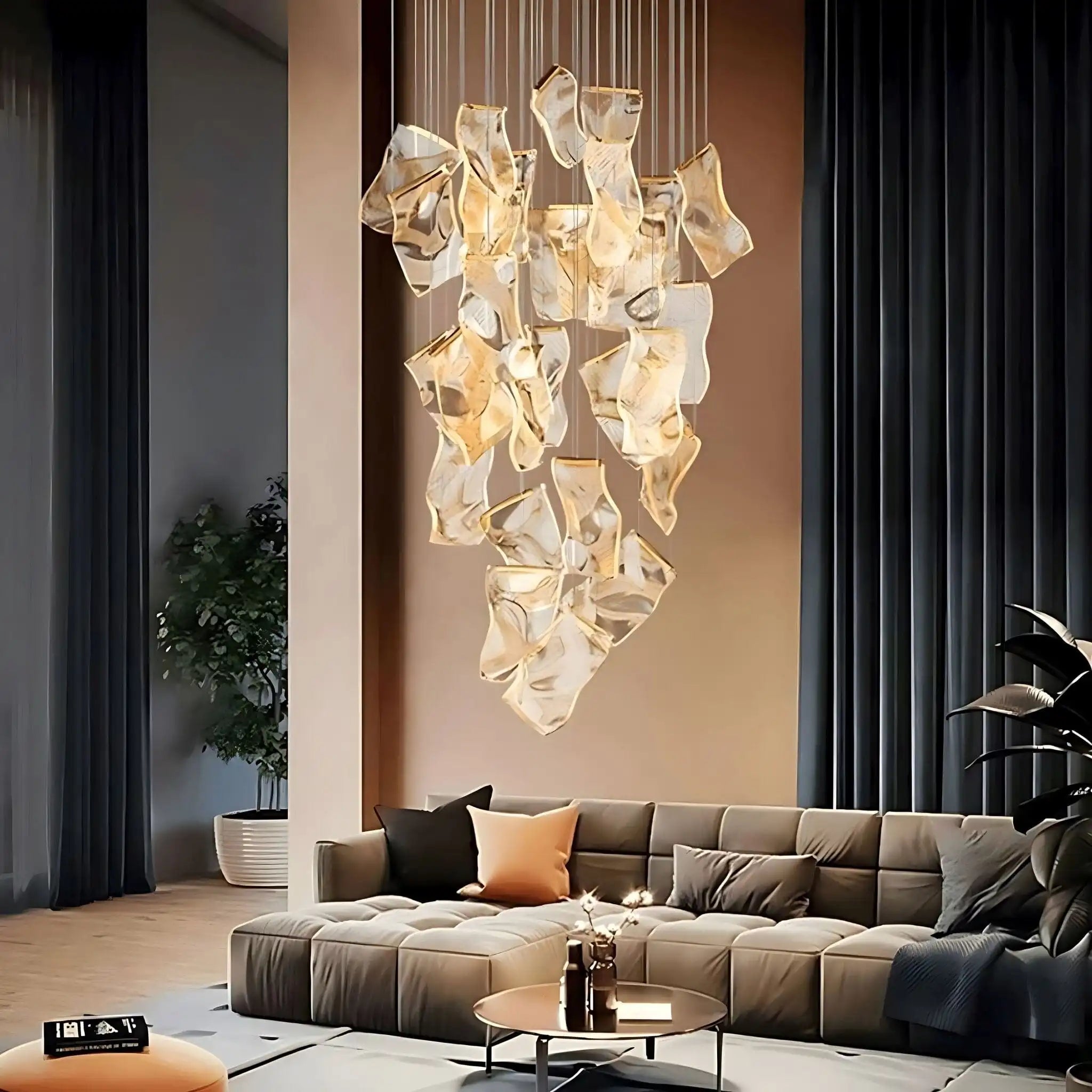 Antizer Light Luxury Art Large Chandelier 25 Heads Warm white（3000k）