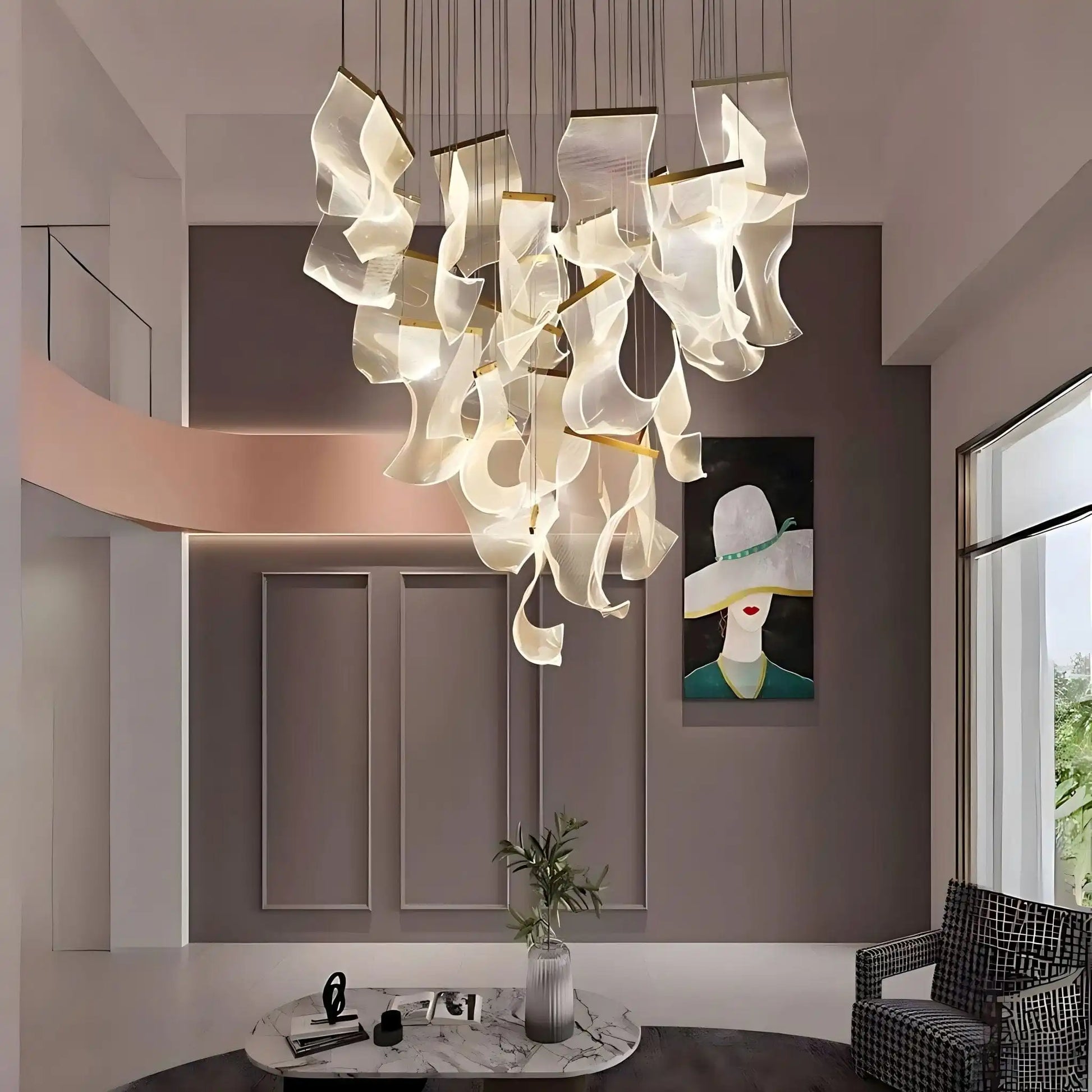 Antizer Light Luxury Art Large Chandelier 28 Heads Warm white（3000k）