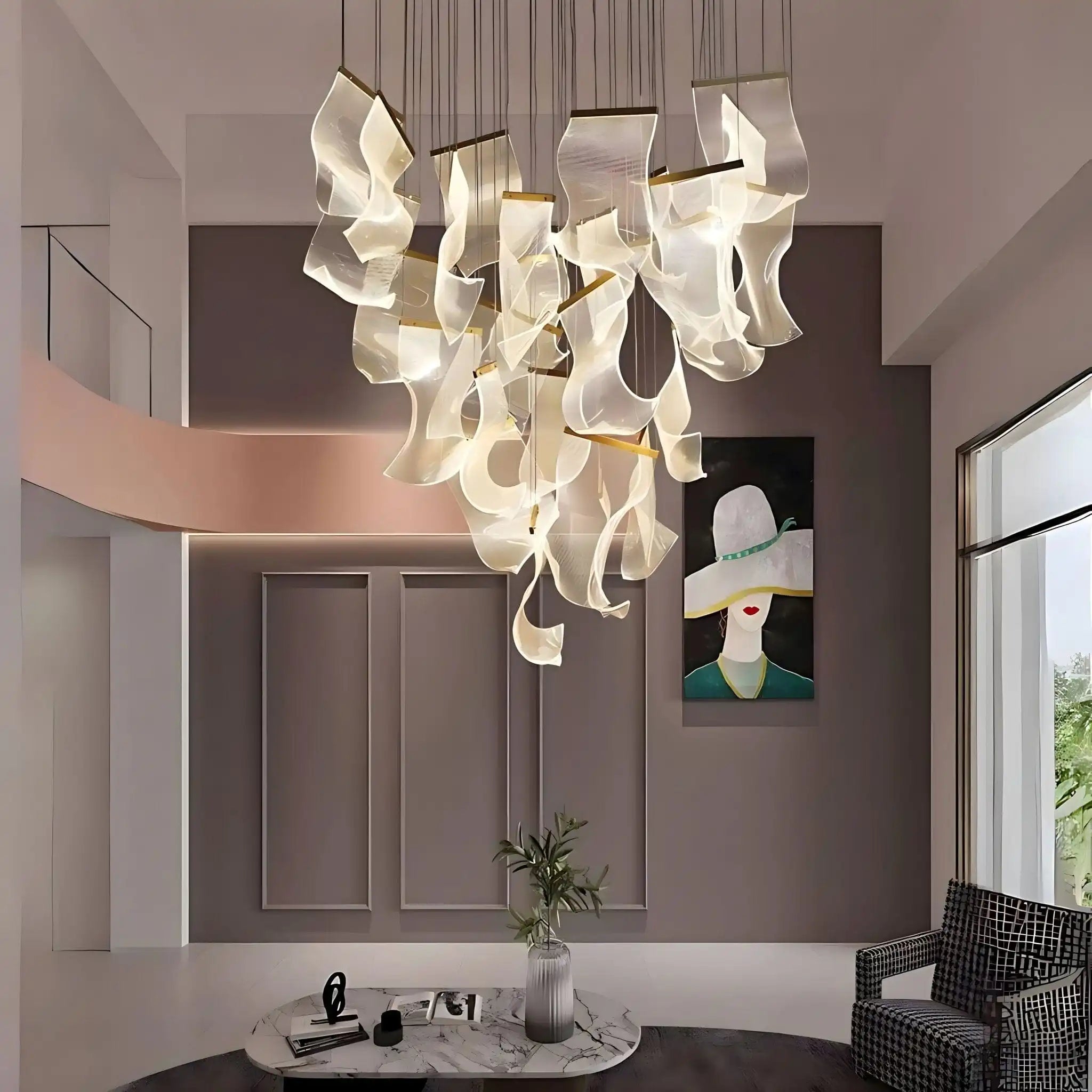 Antizer Light Luxury Art Large Chandelier 28 Heads Warm white（3000k）