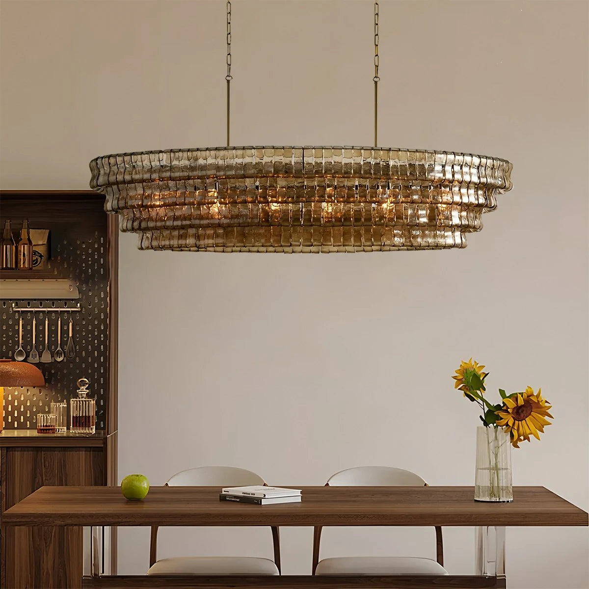 Antizer Light Luxury Murano Ring Layered Glass Chandelier