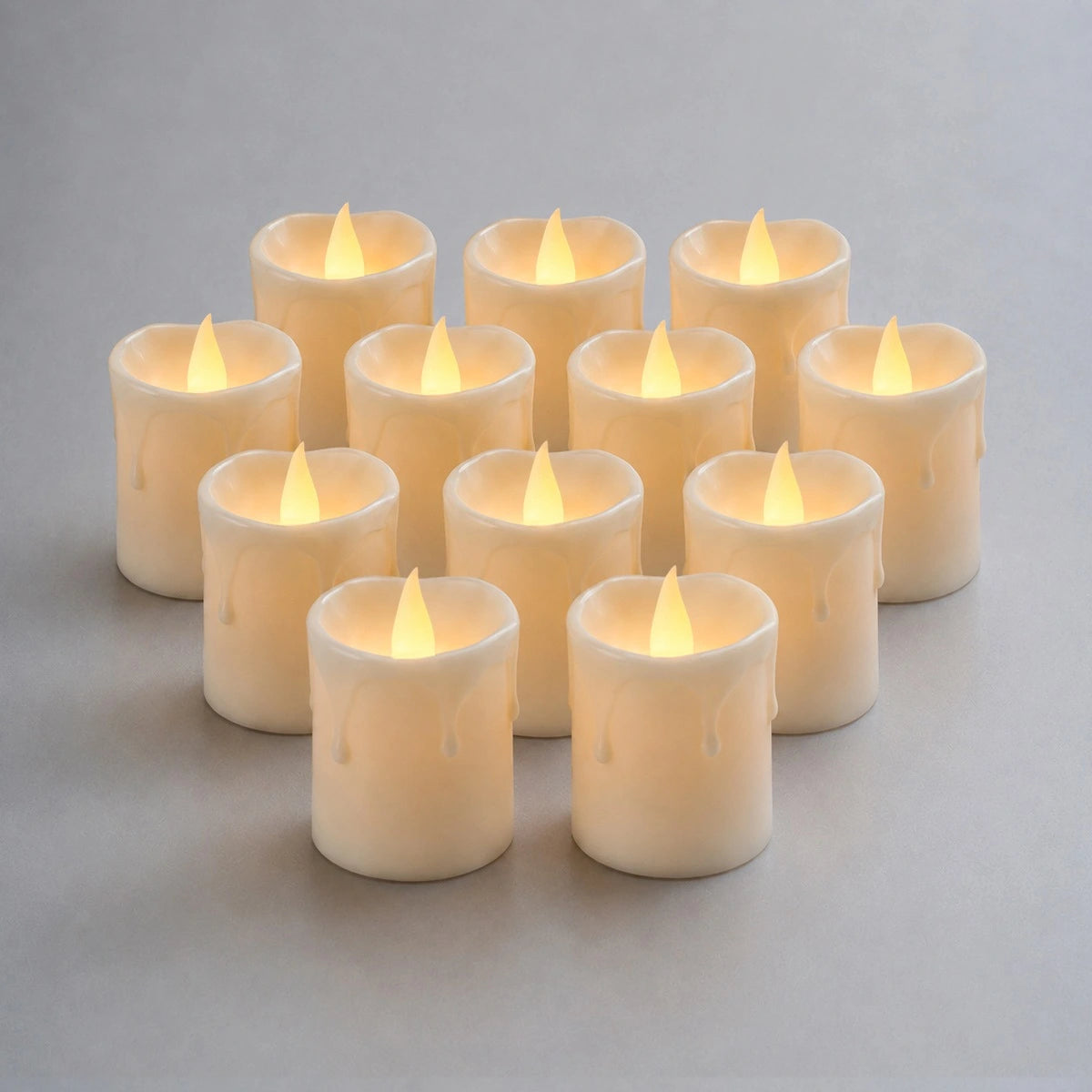 Antizer Lvory Drip Flameless Votive Candles 12 Pack × 36