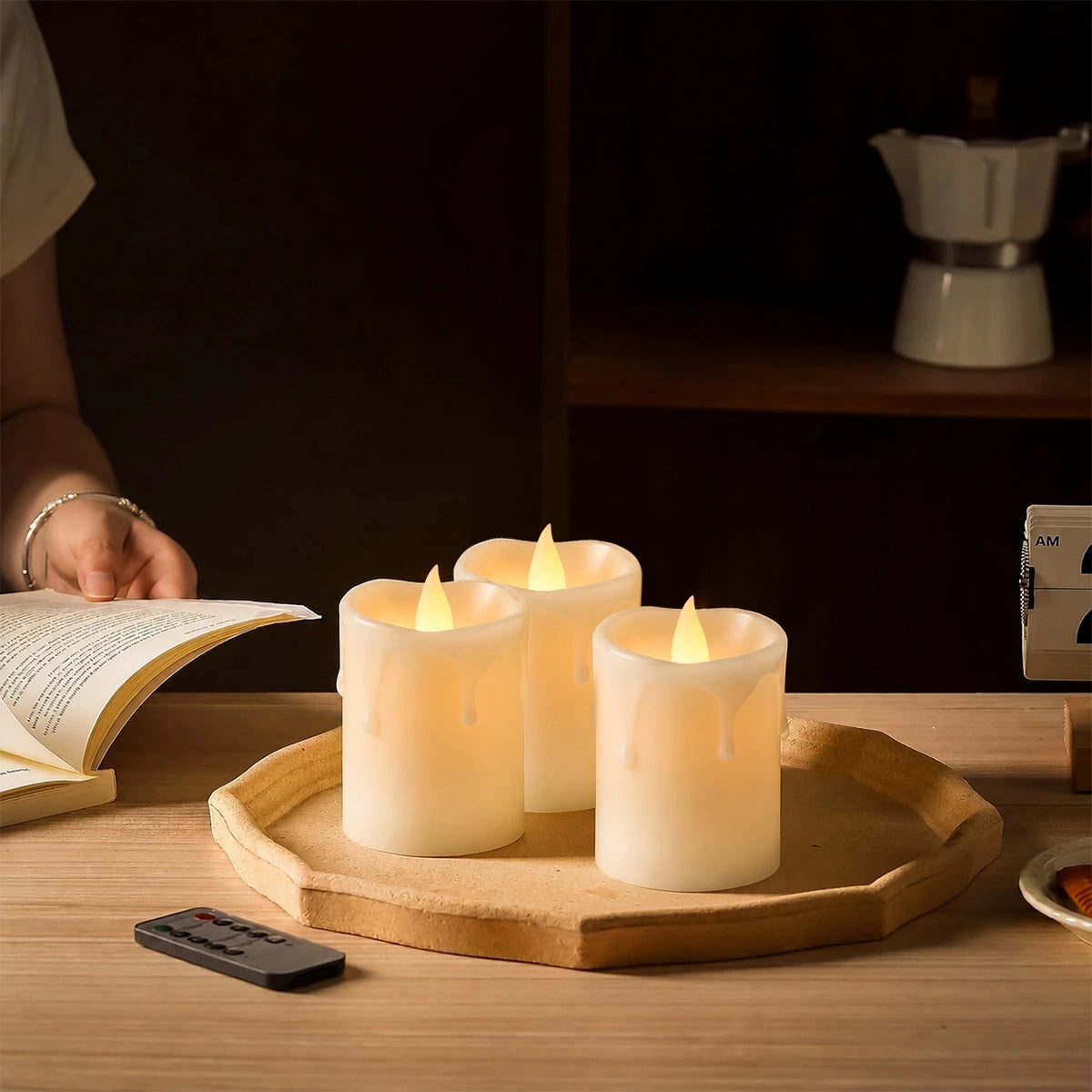 Antizer Lvory Drip Flameless Votive Candles 12 Pack × 36