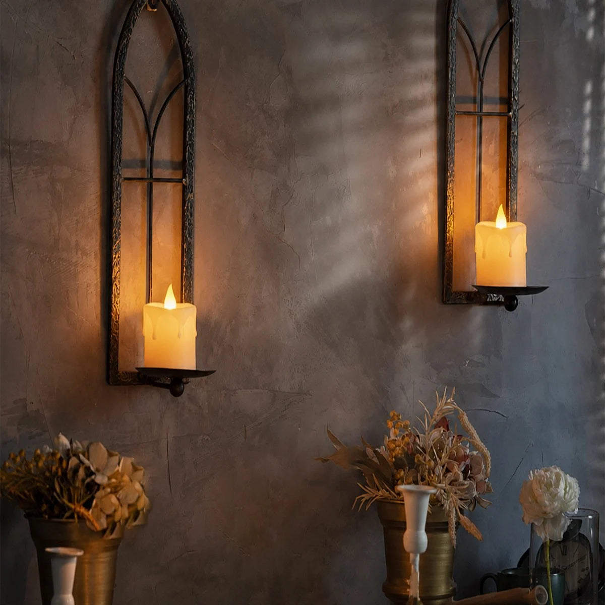 Antizer Lvory Drip Flameless Votive Candles 12 Pack × 36