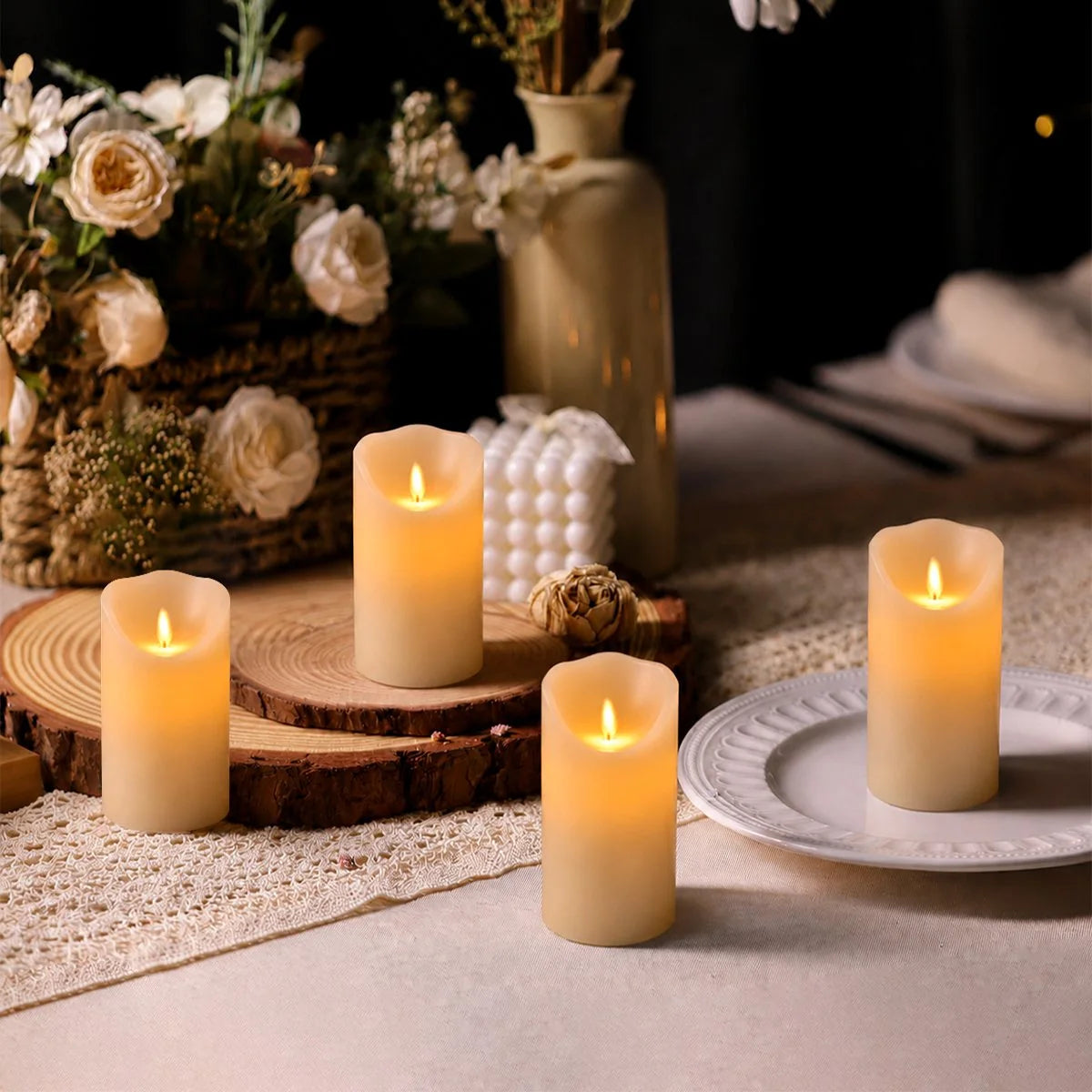 Antizer Lvory LED Flameless Paraffin Candle 2 Pack × 20