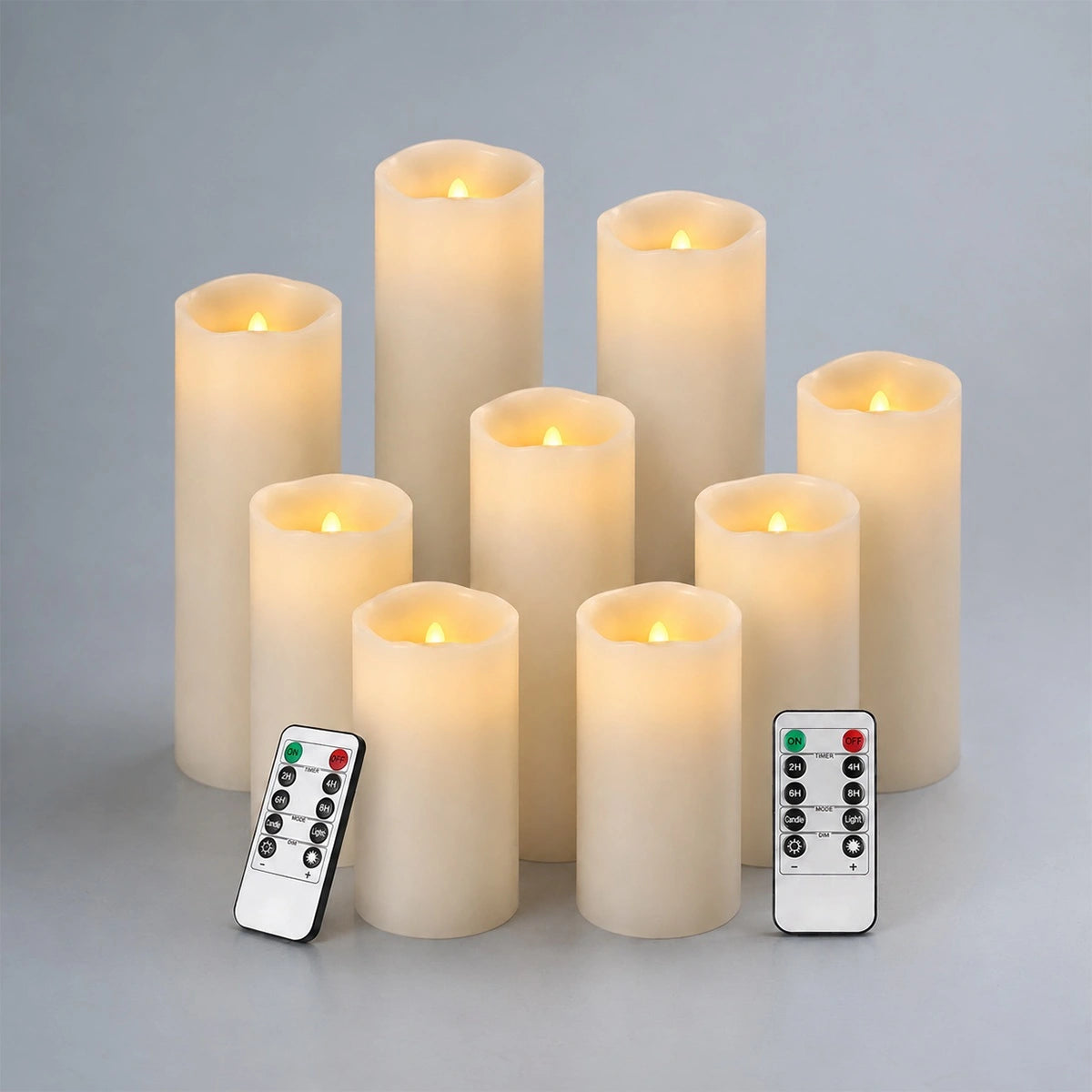 Antizer Lvory LED Flameless Paraffin Candle 9 Pack × 8