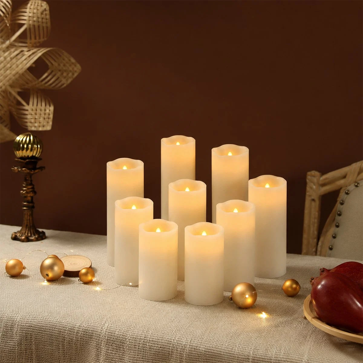 Antizer Lvory LED Flameless Paraffin Candle 9 Pack × 8