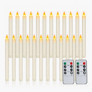 Antizer Lvory Smooth Flameless Taper Candle 24 Pack × 16