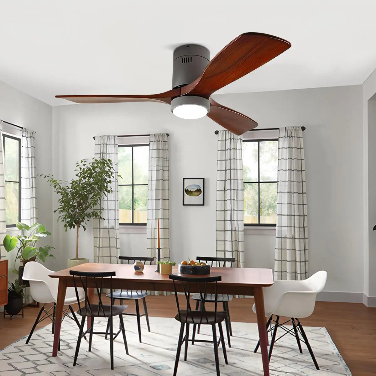 low profile ceiling fan with light for dining room