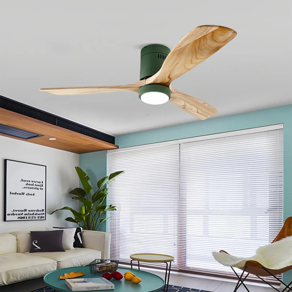 green hugger ceiling fan lamp for living room