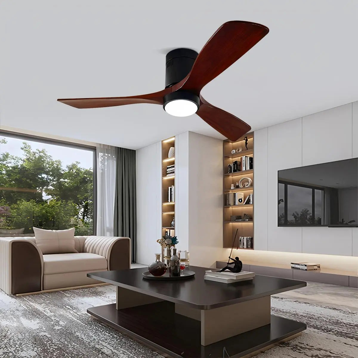 hugger ceiling fan lamp for living room