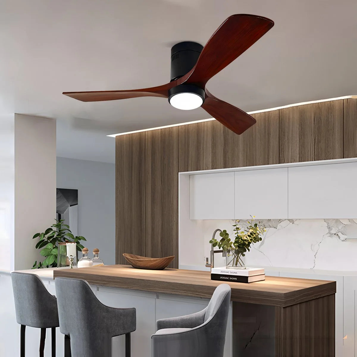 hugger ceiling fan lamp for kitchen