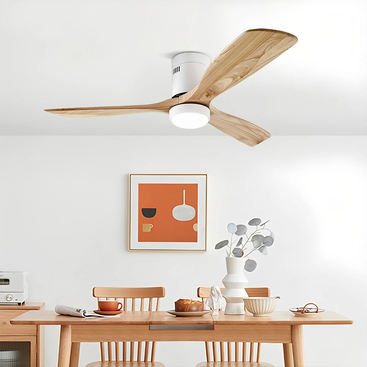 LED hugger ceiling fan lamp for dining room