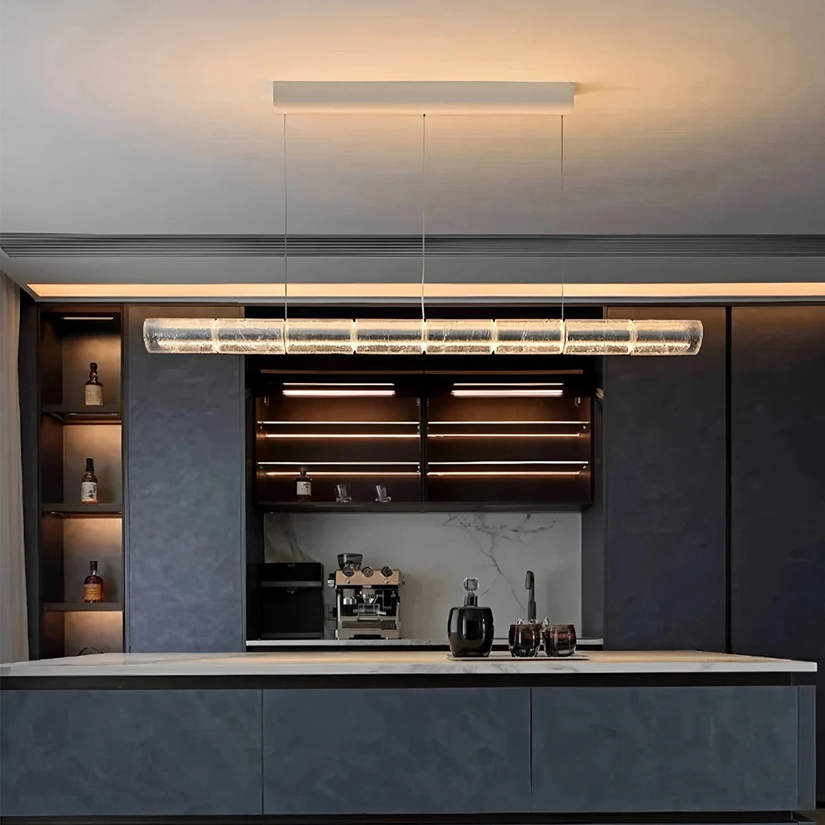 Antizer Minimalist Long Glass Pendant Light