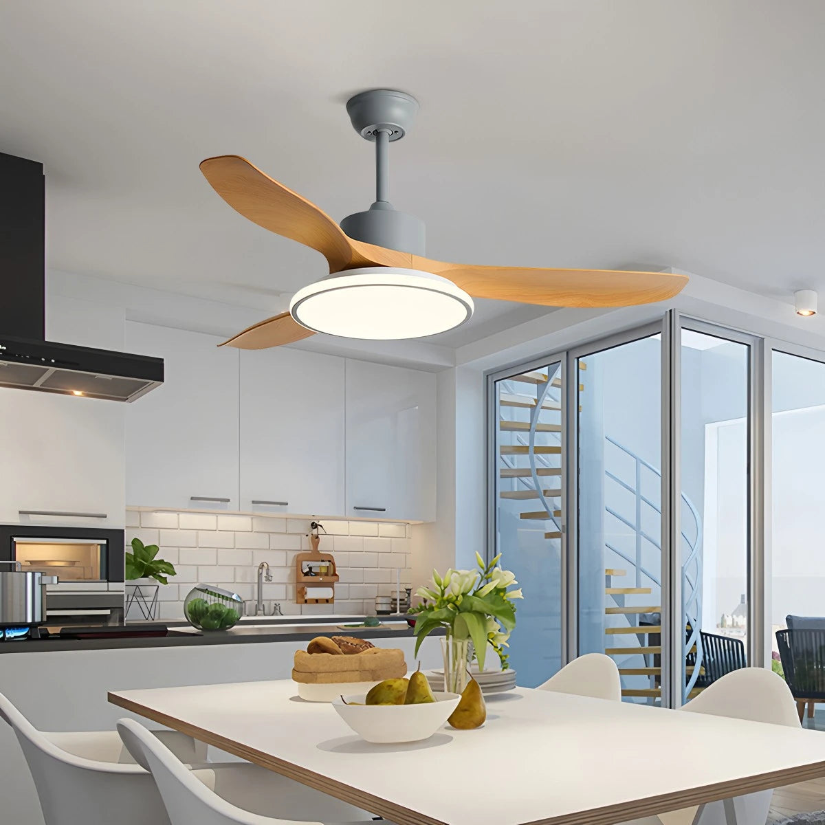 Antizer Modern 3 Blade Ceiling Fan with Light