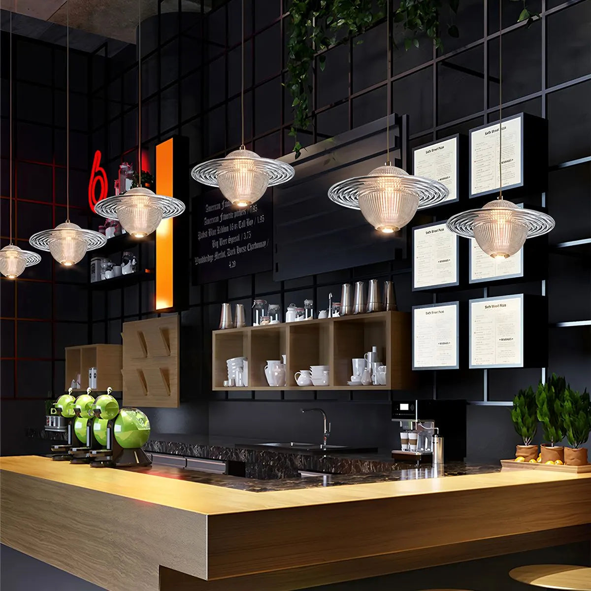 Antizer Modern Glass Planet Pendant Light