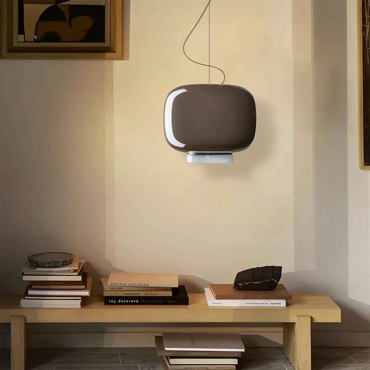 Antizer Modern Colored Glass Lantern Pendant Light