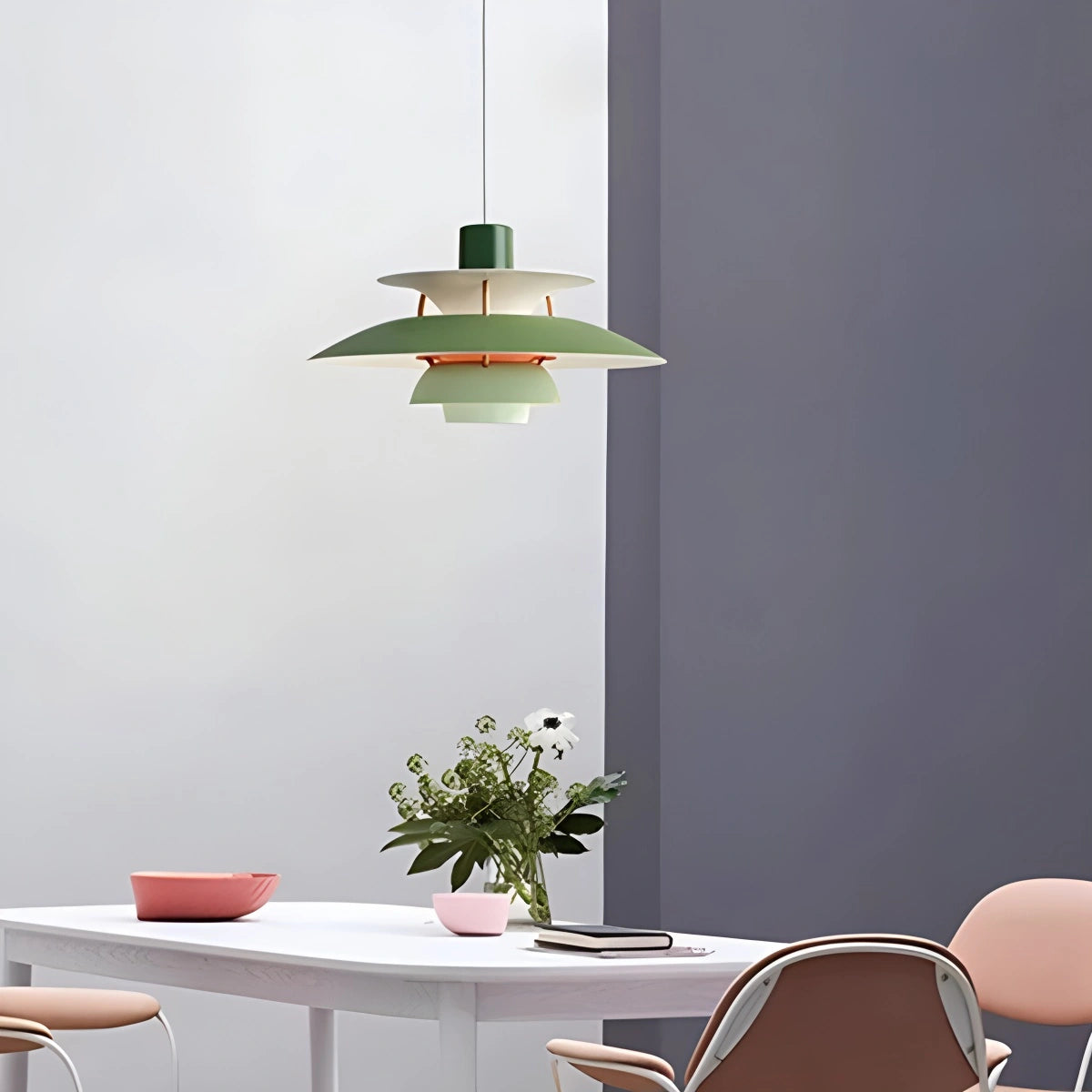 Green nordic multi pendant lamp