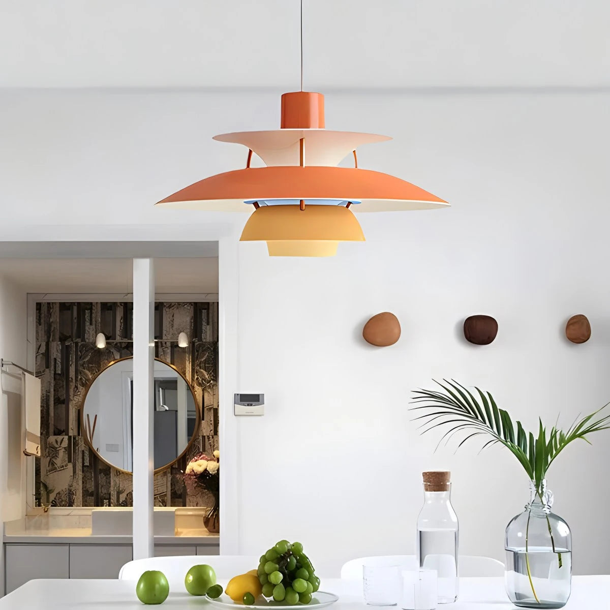 Orange nordic multi pendant light