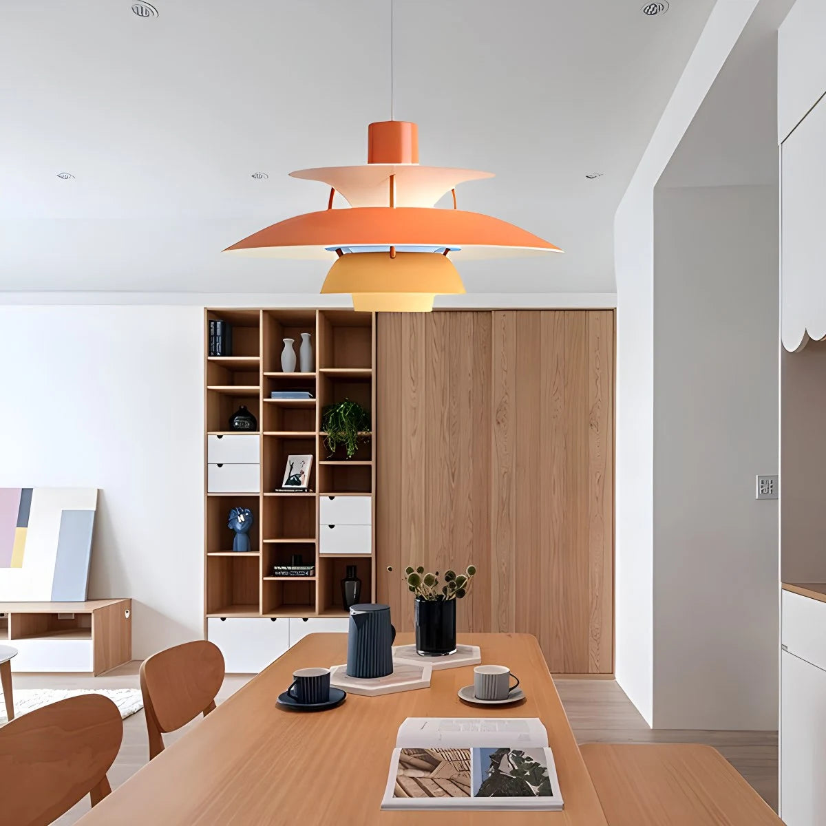 Orange nordic multi pendant light