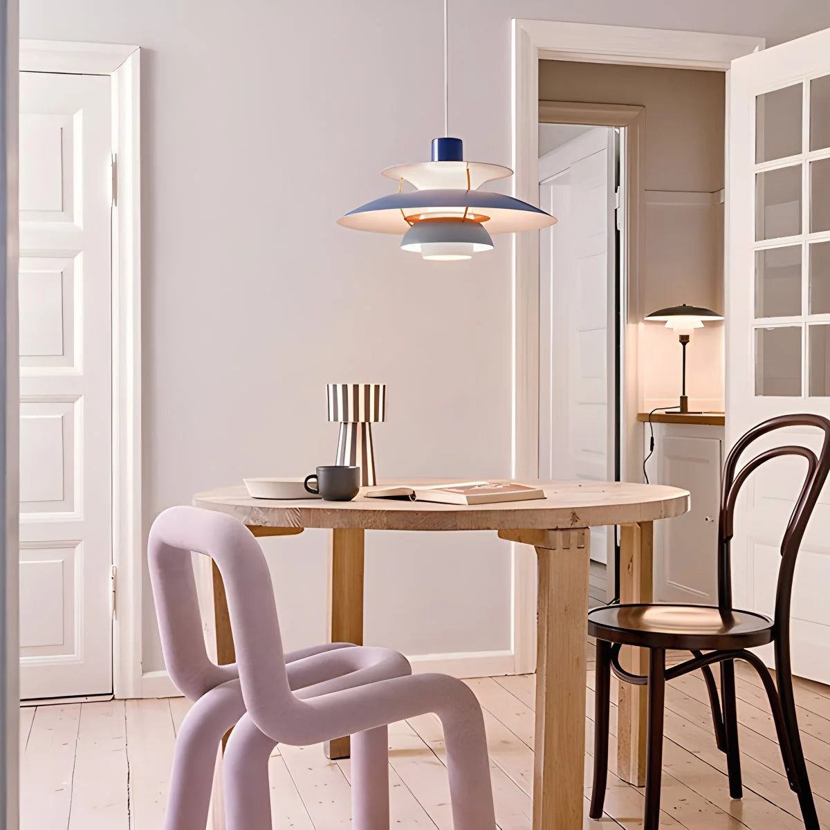 Blue PH5 multi pendant lamp for dining room