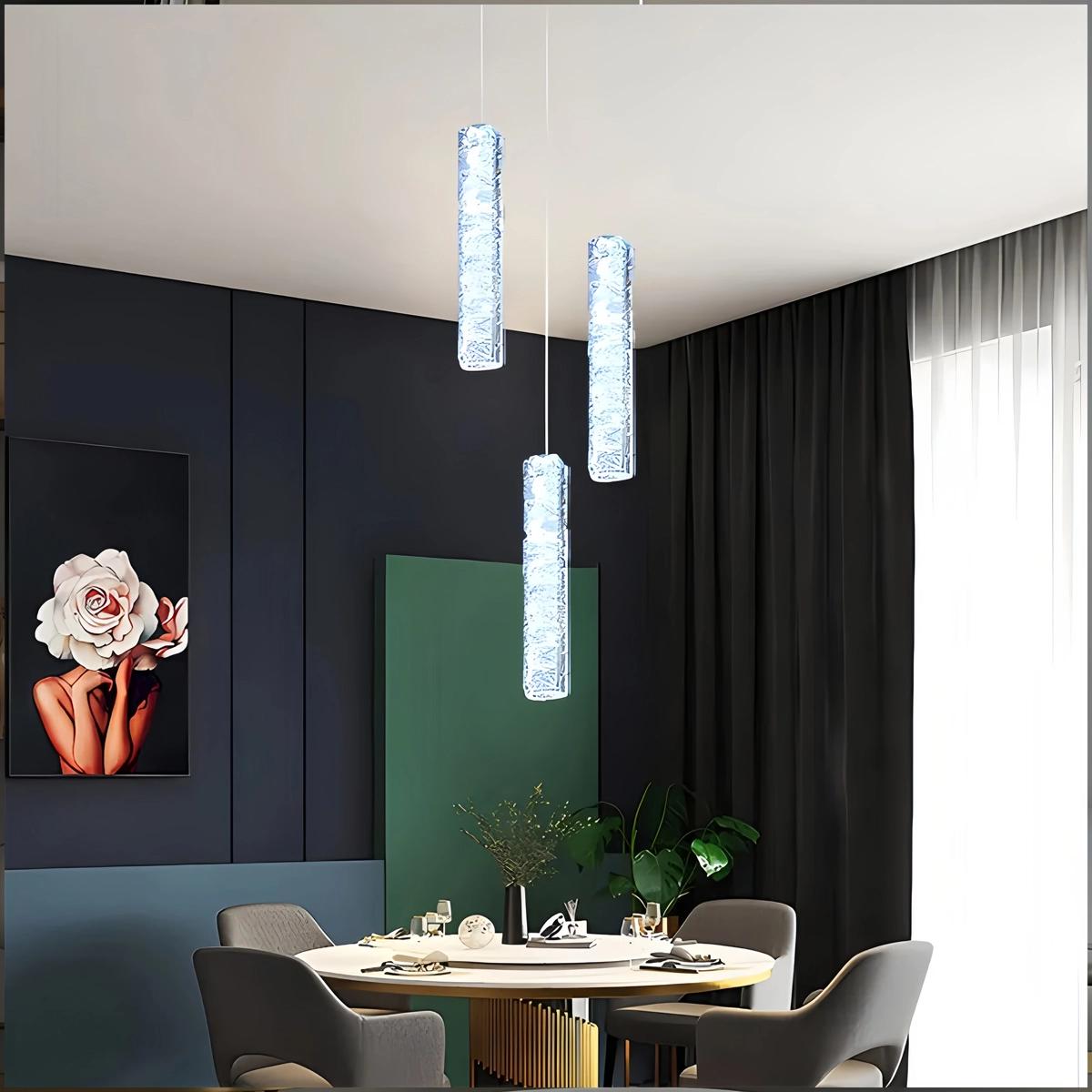 Antizer Nordic Crystal LED Chandelier Chrome 3 Lights