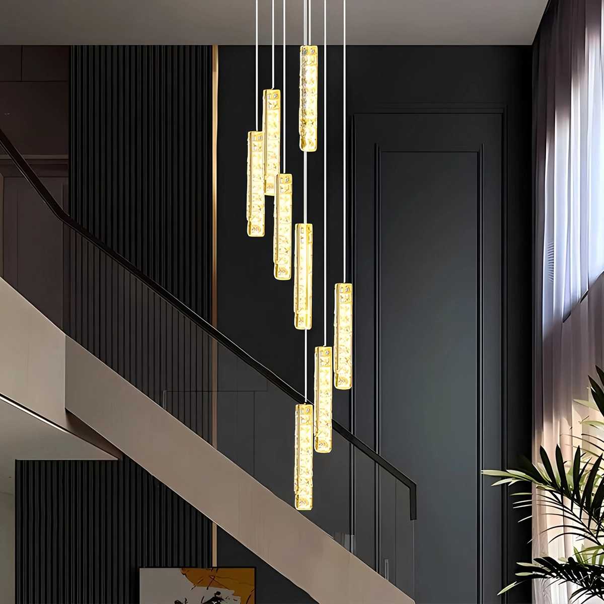 Antizer Nordic Crystal LED Chandelier Gold 12 Lights
