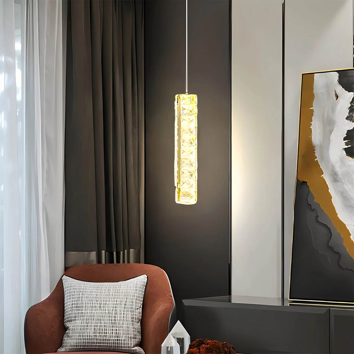 Antizer Nordic Crystal LED Chandelier Gold 1 Light