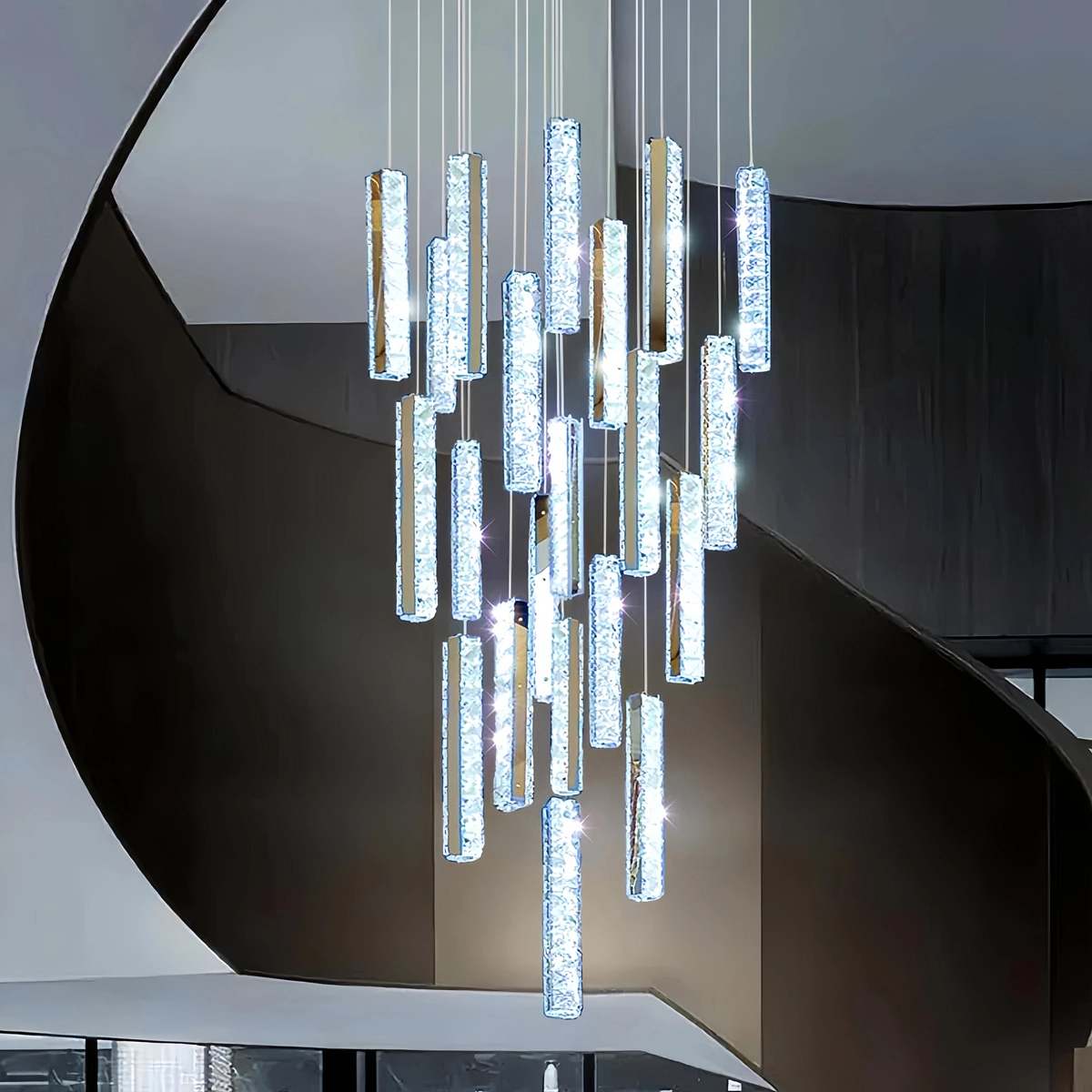 Antizer Nordic Crystal LED Chandelier Chrome