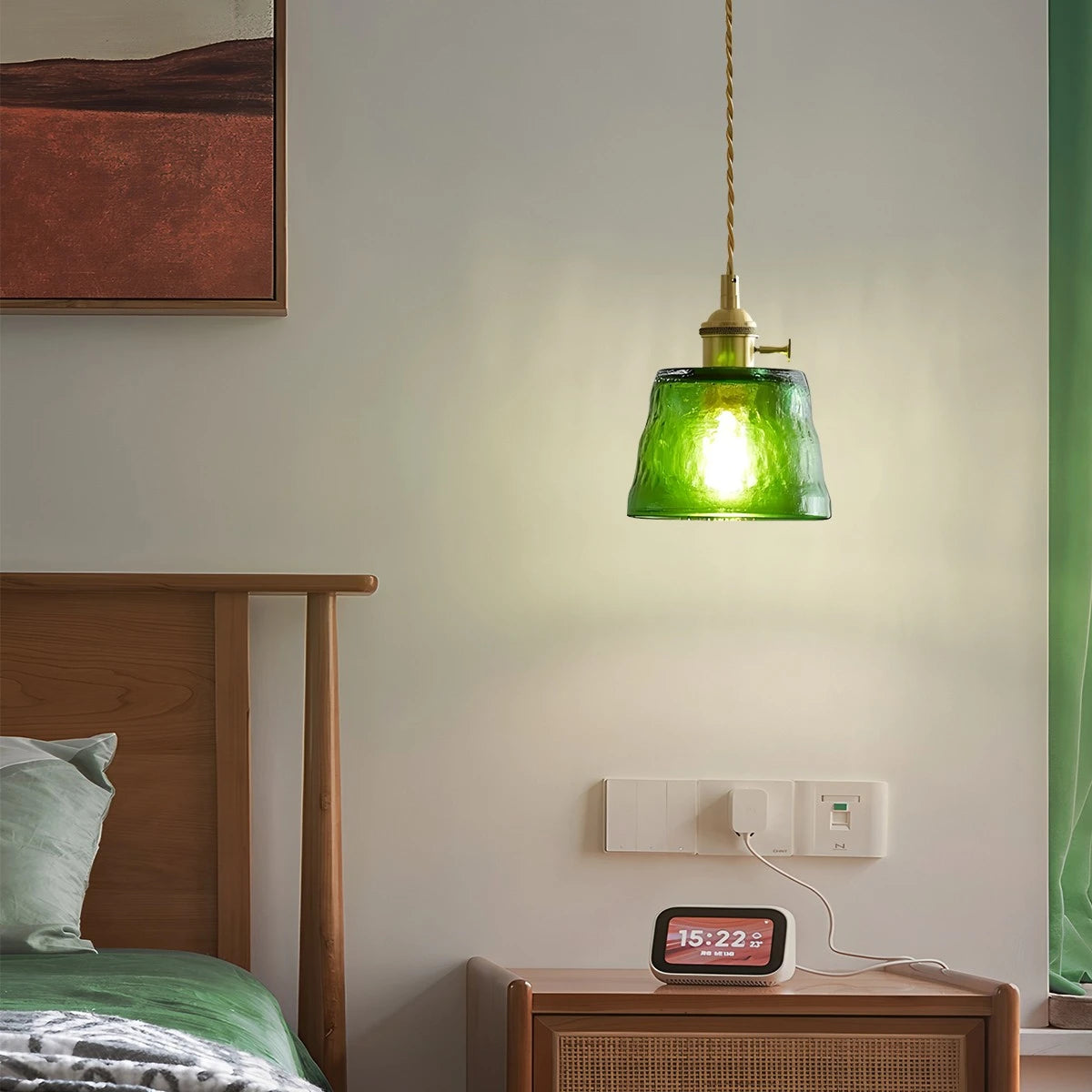 Antizer Nordic Cup Glass Pendant Lamp for Bedside