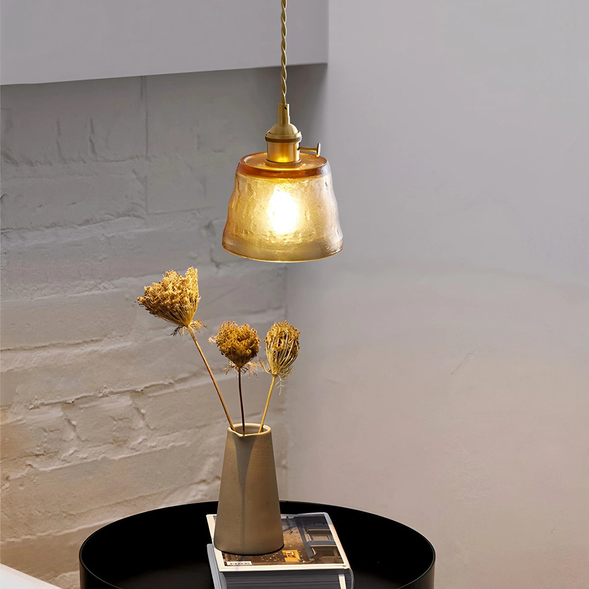 Antizer Nordic Cup Glass Pendant Lamp for Bedside