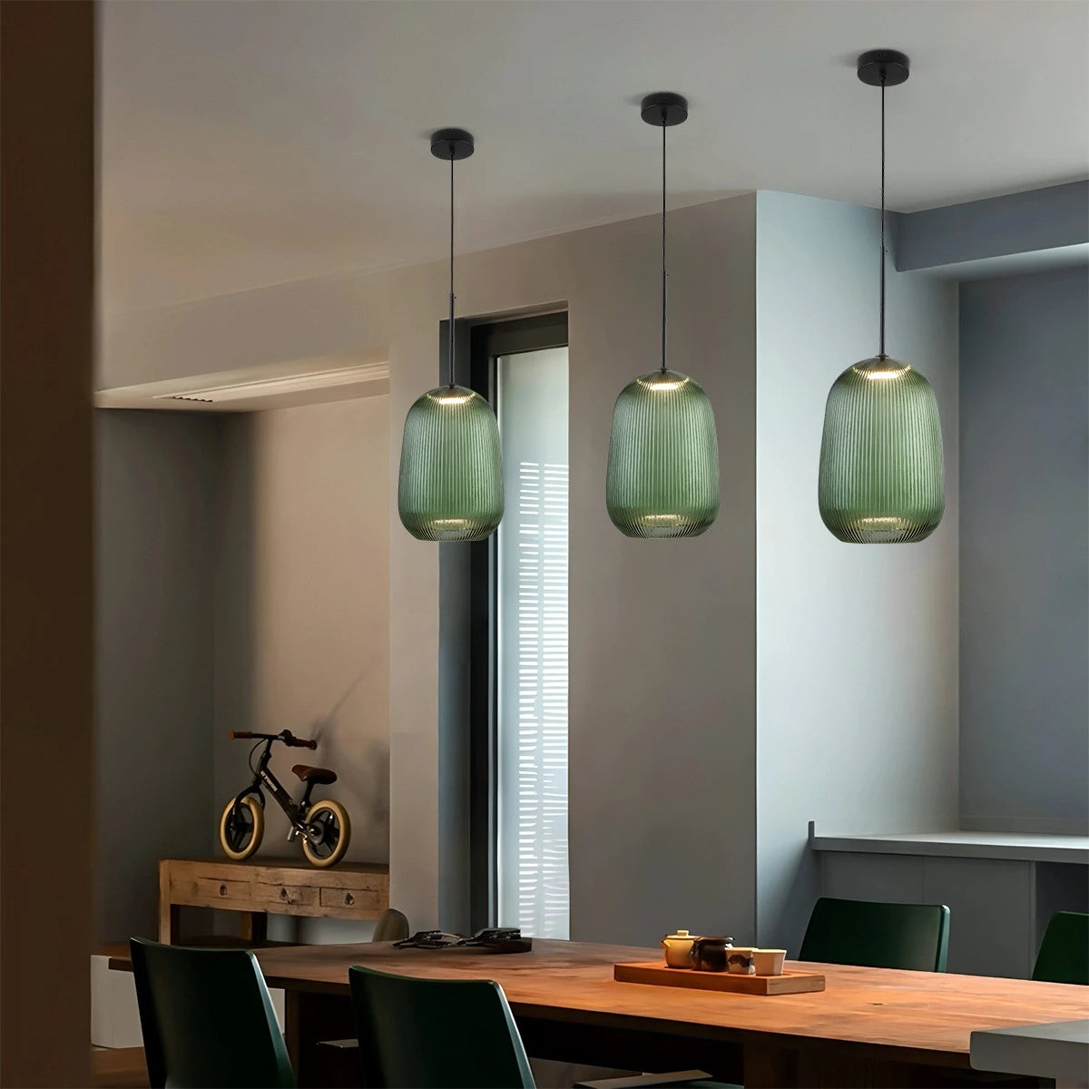 modern glass pendant light for dining room