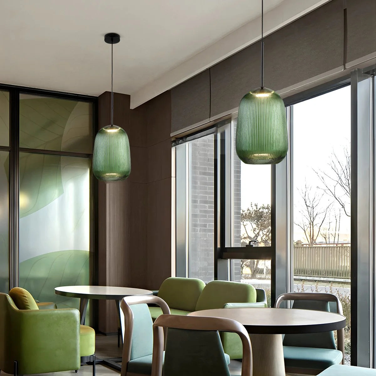 modern glass pendant light dining room
