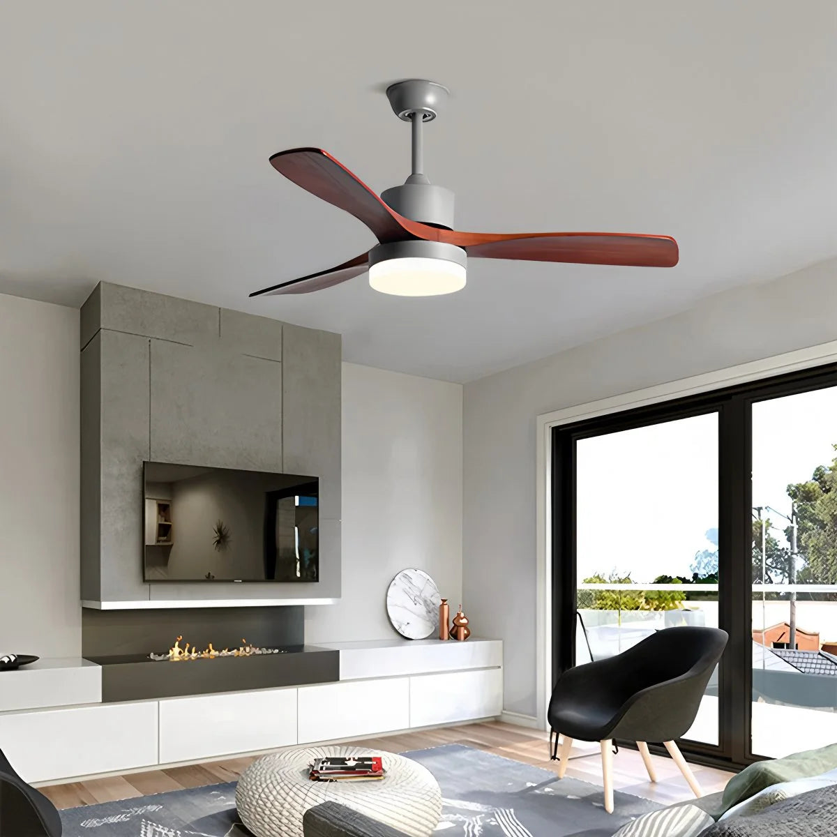 Antizer Wood Ceiling Fan Light for Living Room