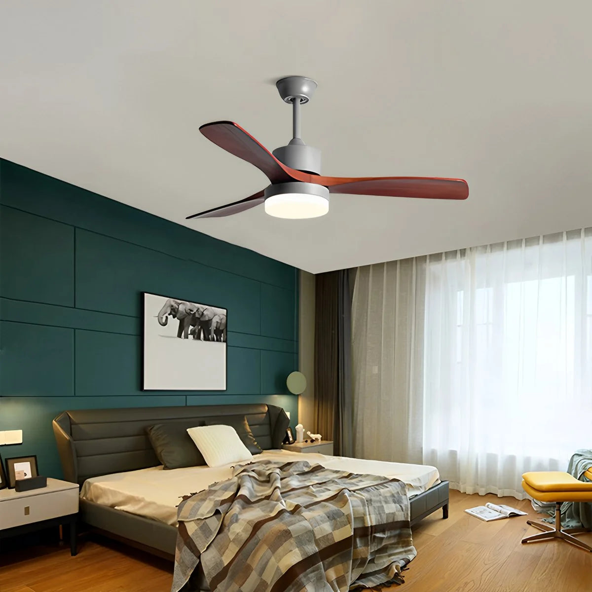 Antizer Wood Ceiling Fan Light for Living Room