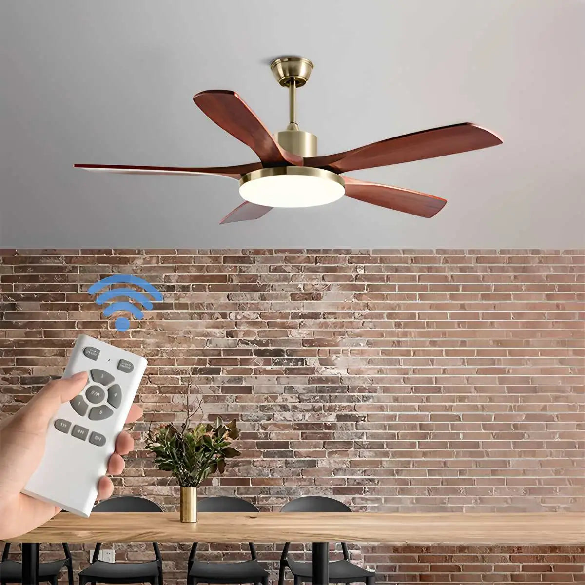 Antizer Wood Ceiling Fan Light for Living Room