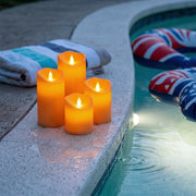 Antizer Orange Outdoor Waterproof Pillars Flameless Candle 24 Pack × 6