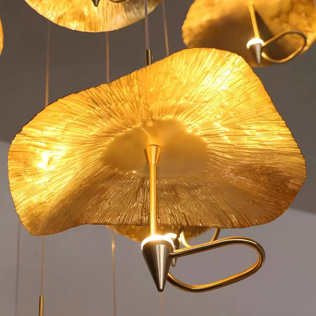 Antizer Orlia Brass Lotus Leaf Chandelier