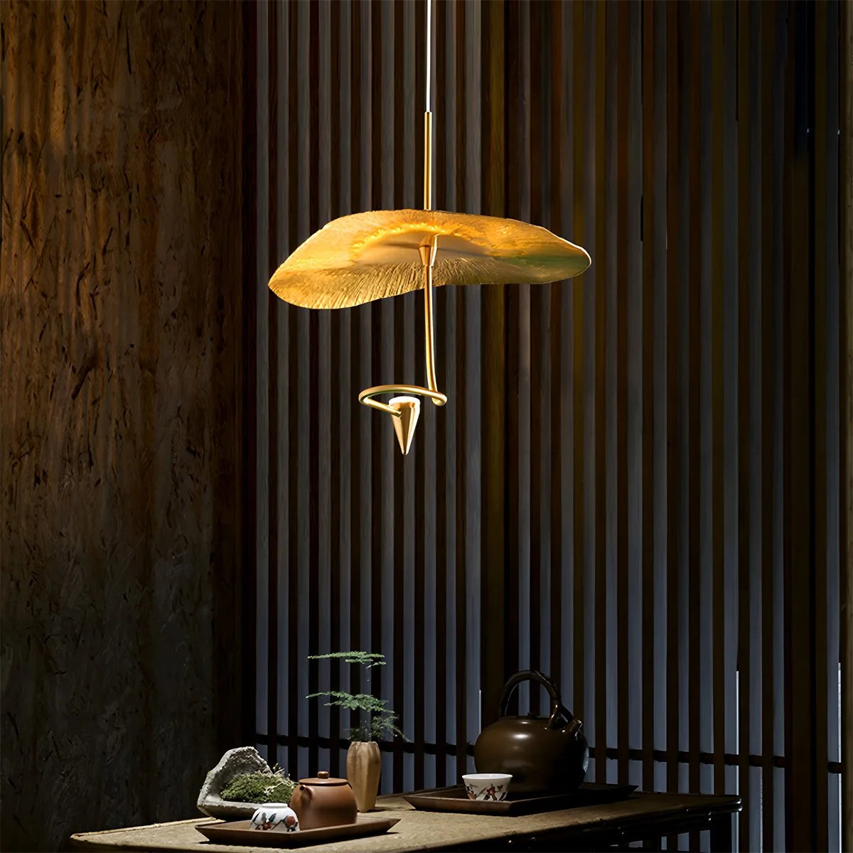 Antizer Orlia Brass Lotus Leaf Chandelier