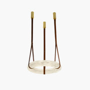 Antizer Round Spanish Alabaster Pendant Light Leather Hanging Wire