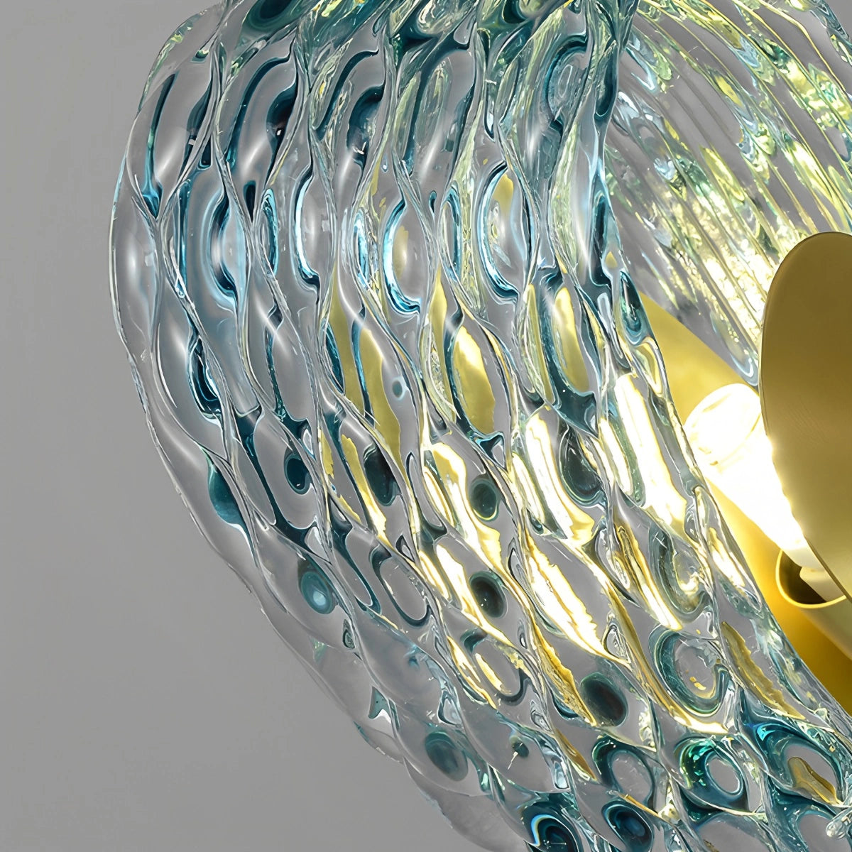 modern blue art glass chandelier