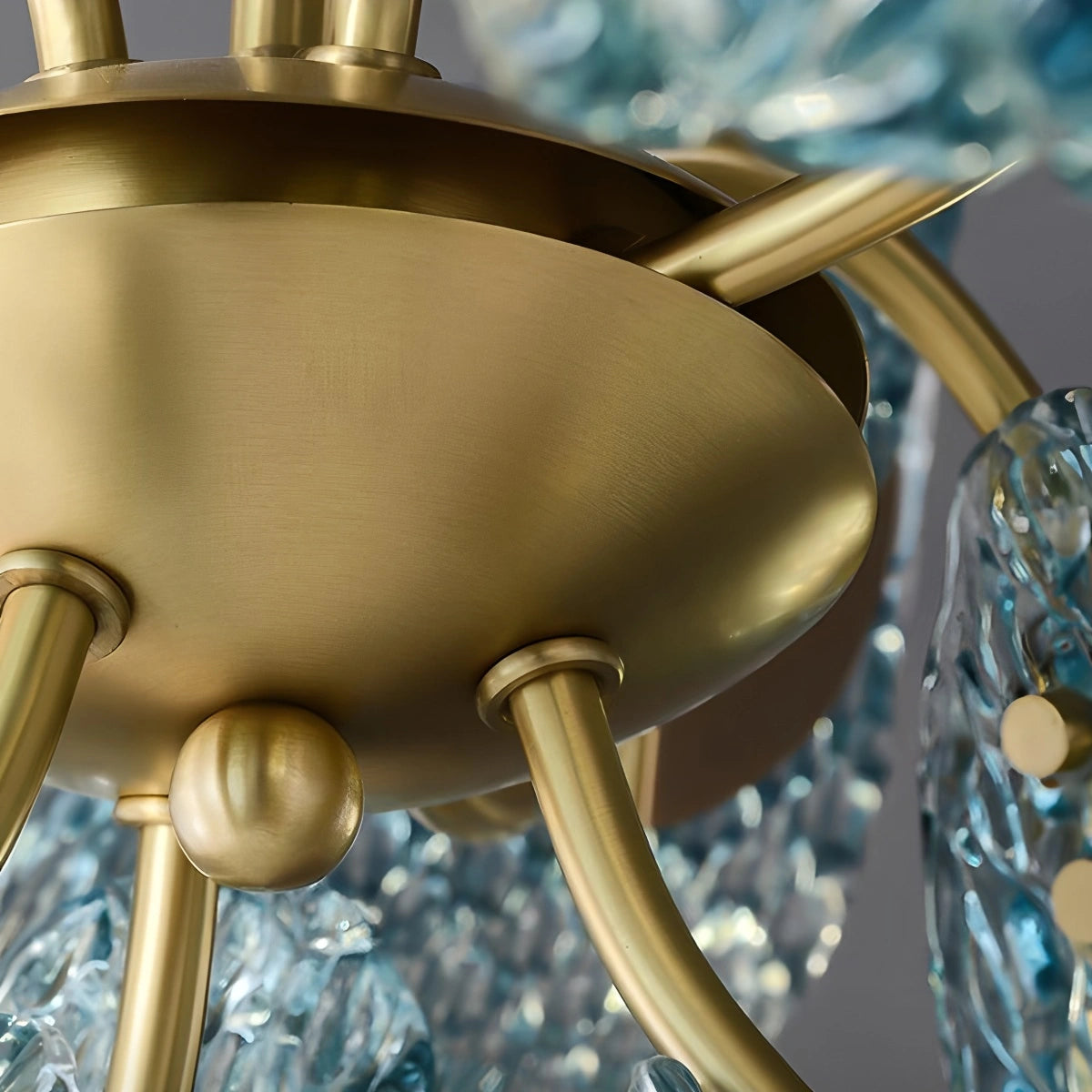 modern blue art glass chandelier